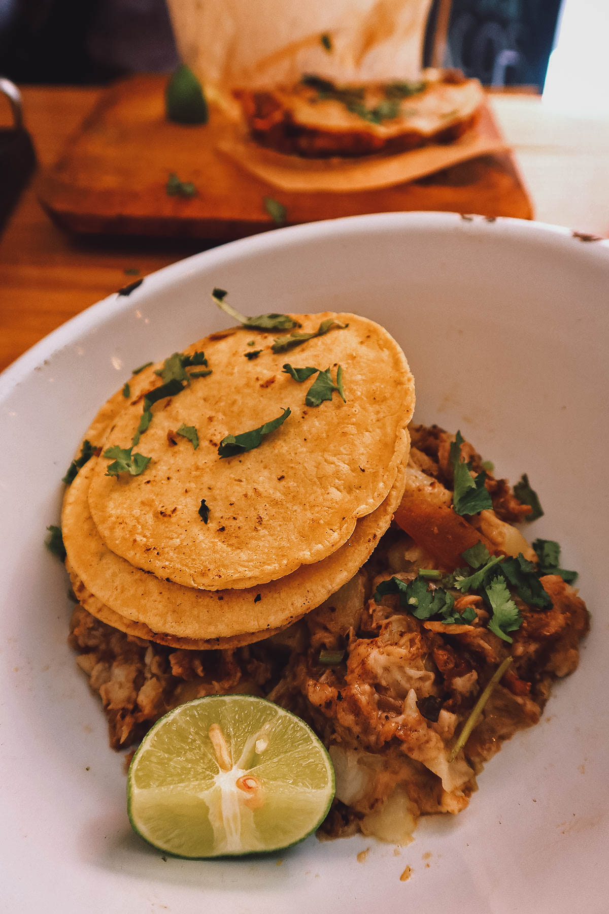 Papas asadas at a restaurant in Guanajuato