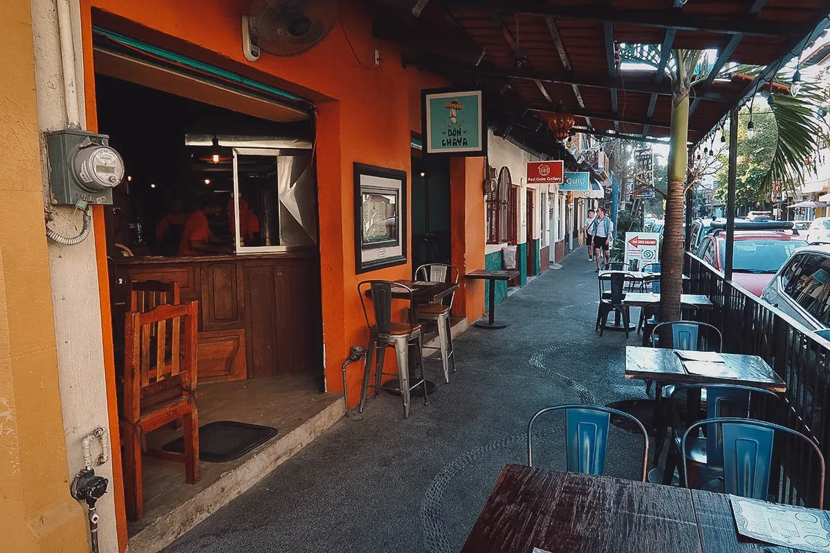 Outdoor seating at Don Chava, a taqueria and cantina in Puerto Vallarta