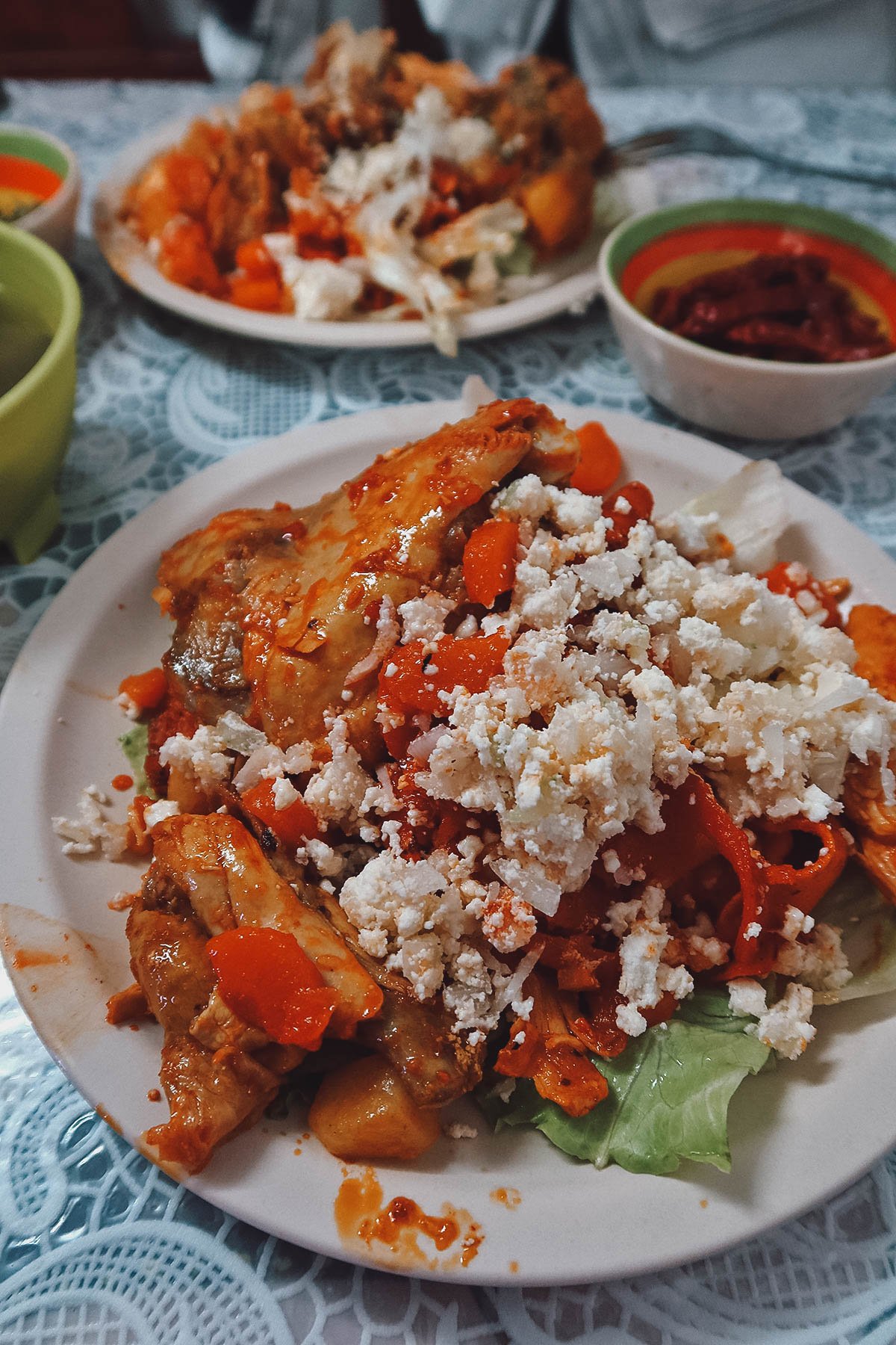 Enchiladas mineras at a restaurant in Guanajuato