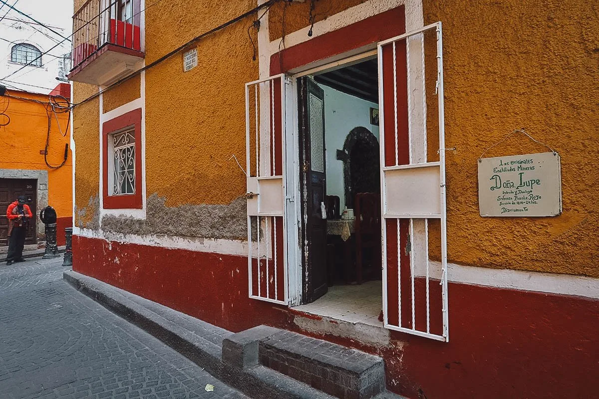 Enchiladas de Lupe, one of the best restaurants in Guanajuato, Mexico for enchiladas mineras