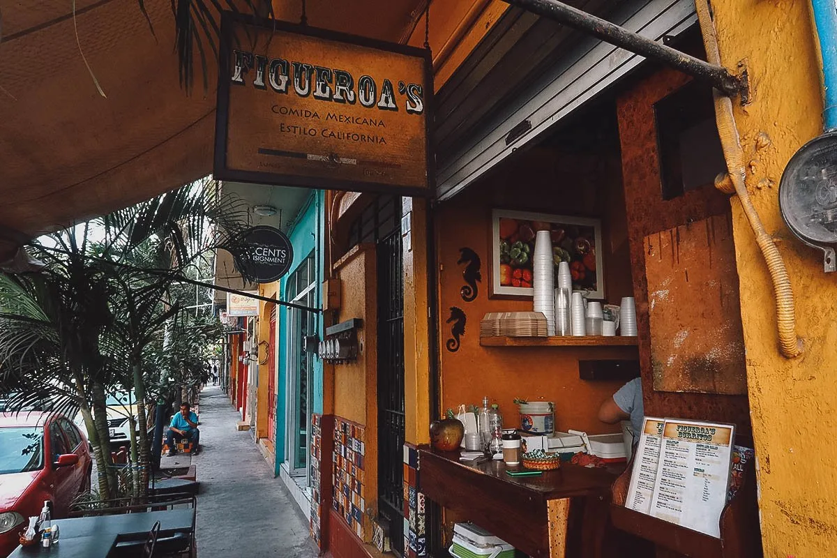 Outdoor seating at Figueroa's, a burrito restaurant in Puerto Vallarta