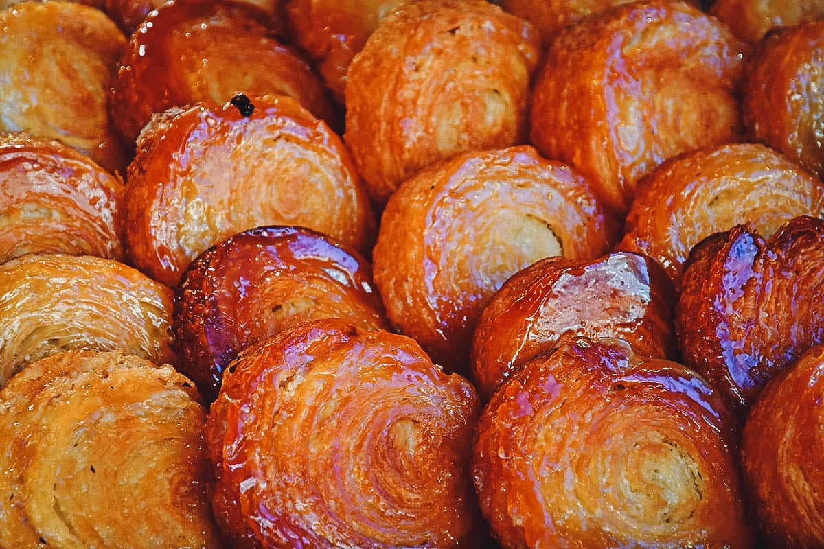 Kouign amann, a Breton cake made with laminated bread dough and sugar