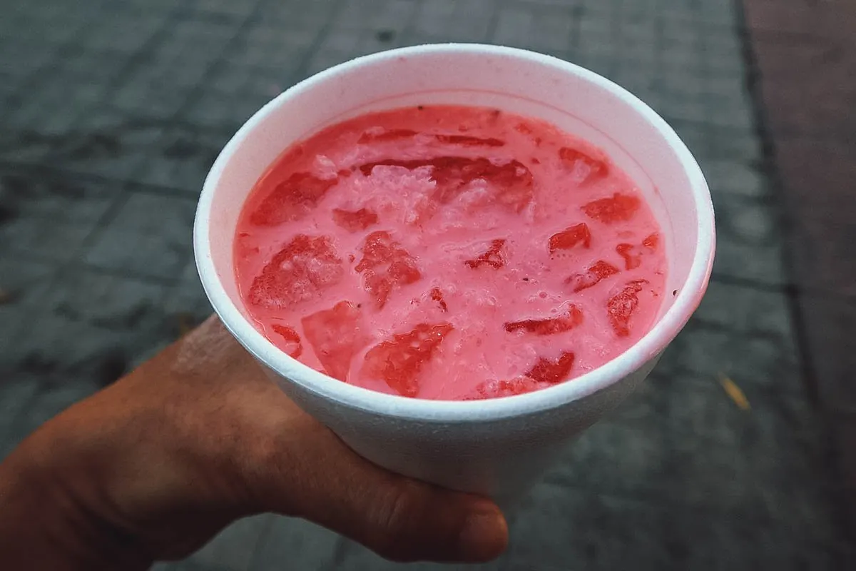 Agua de horchata rosa from La Michoacana in Guadalajara