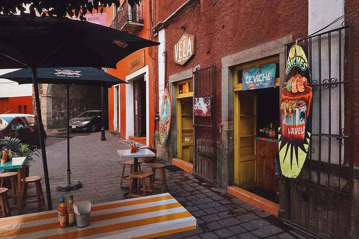 Al fresco seating at La Vela in Guanajuato