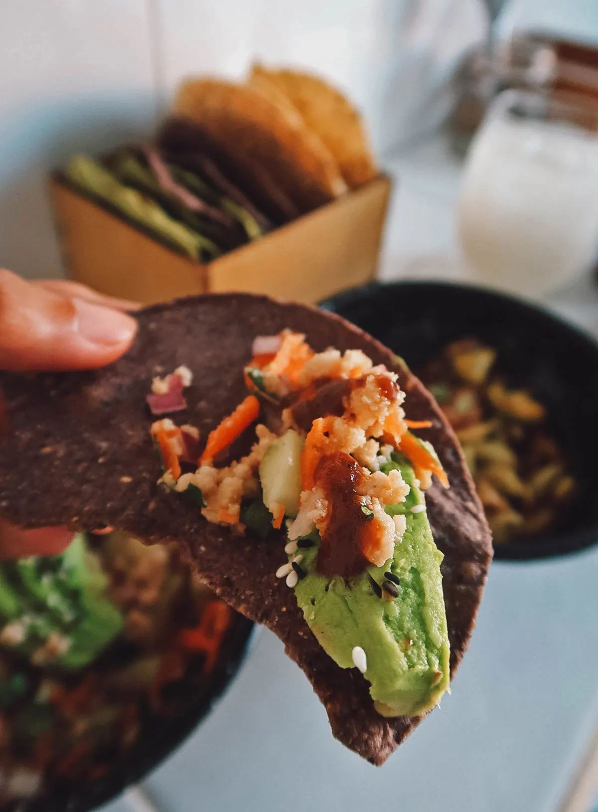 Ceviche on tostada at Lamara in Puerto Vallarta