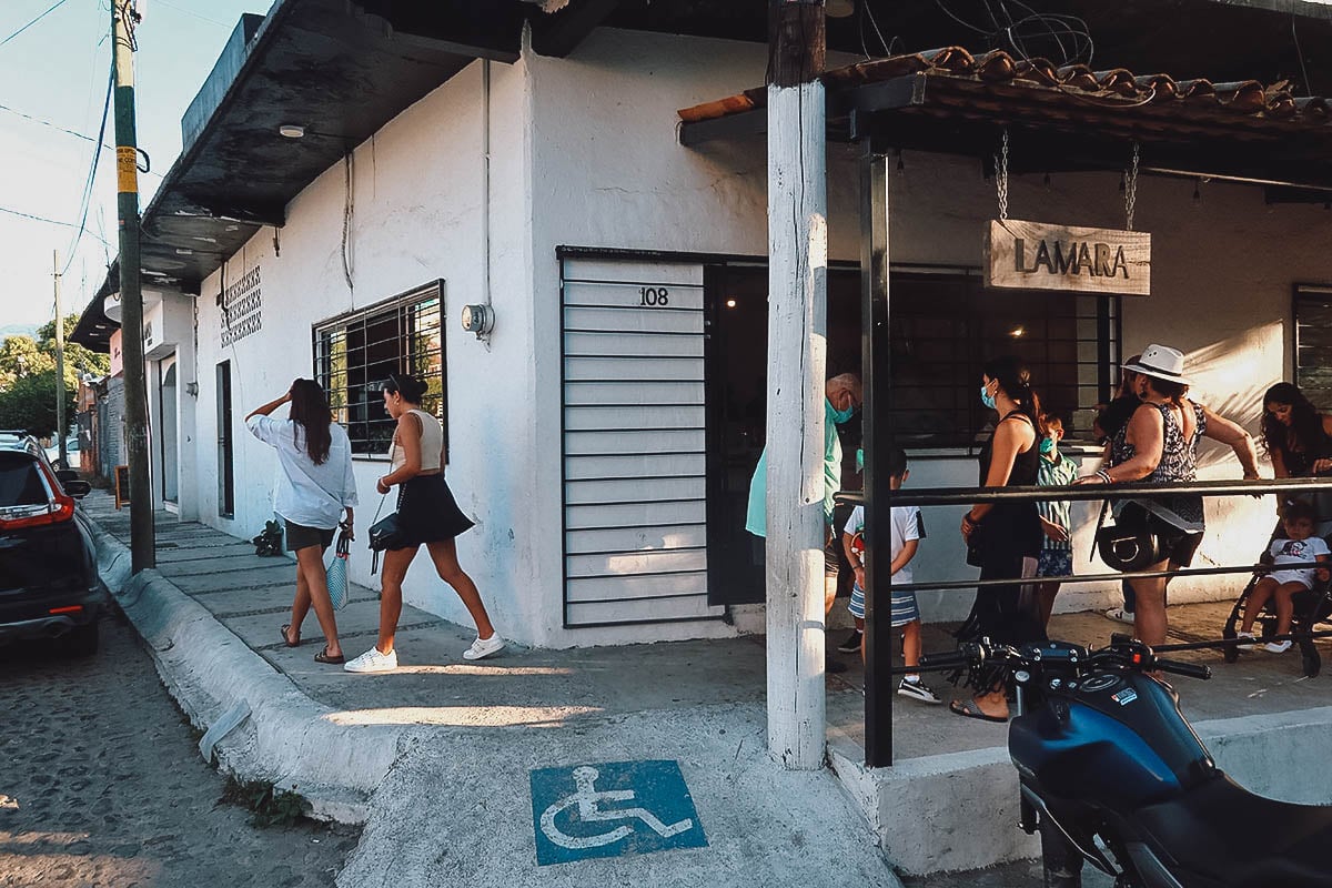 People waiting to get a table at Lamara in Puerto Vallarta