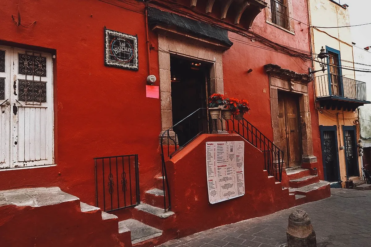 Entrance to Los Huacales, one of the most highly-rated restaurants in Guanajuato, Mexico