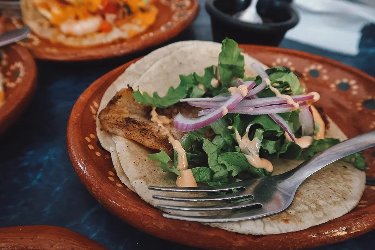 Fish taco at Ponte Trucha Negro in Guadalajara