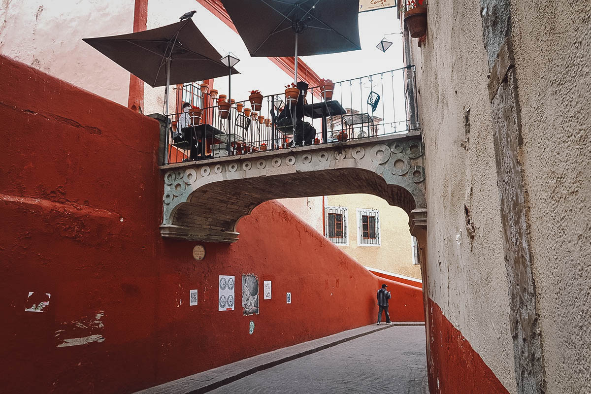 Bridge seating at Santo Cafe in Guanajuato