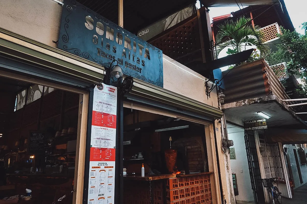 Restaurant exterior of Sonorita Olas Altas in Puerto Vallarta