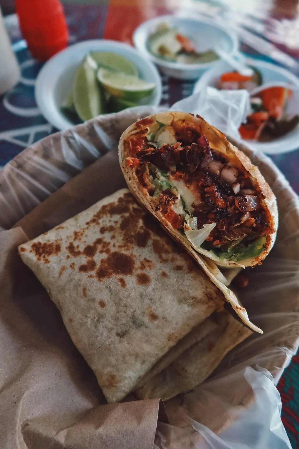 Seafood burrita at Tacon de Marlin in Puerto Vallarta