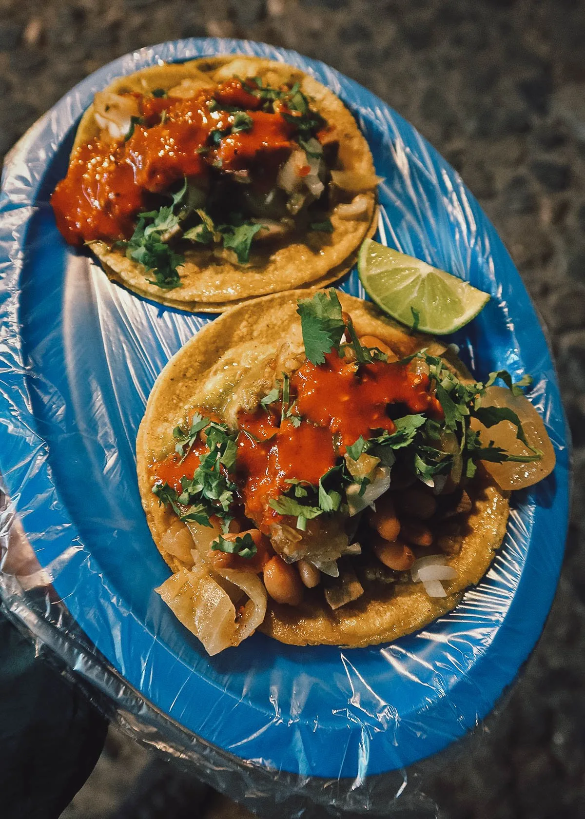 Tacos de lengua from a roadside stand in Guanajuato
