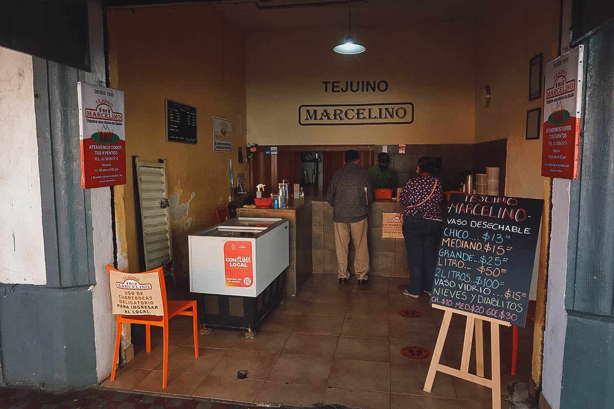 Tejuino Marcelino shop in Guadalajara