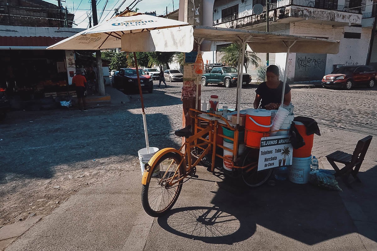 Tejuino seller near Mercado Emiliano Zapata in Puerto Vallarta