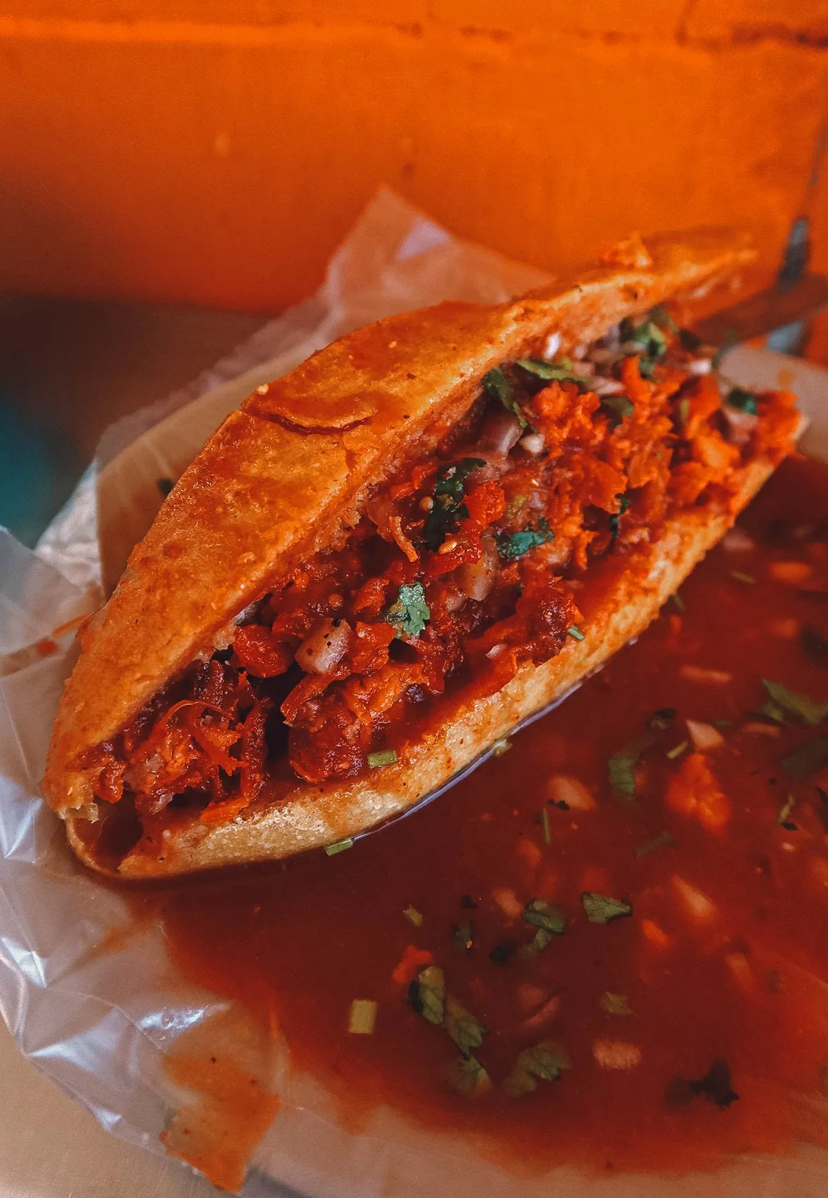 Spicy torta at El Profe Jimenez in Guadalajara