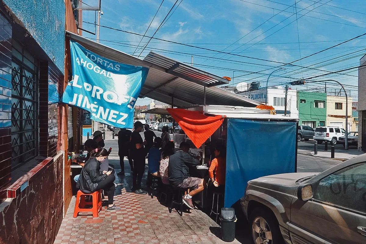 El Profe Jimenez roadside stall in Guadalajara