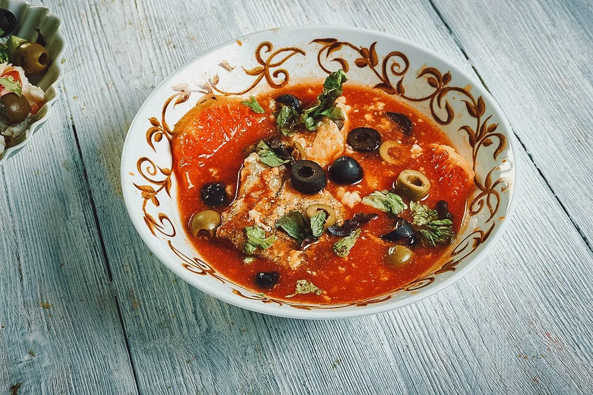 Tunisian Food Kabkabou, a stew-like dish in Tunisian cuisine