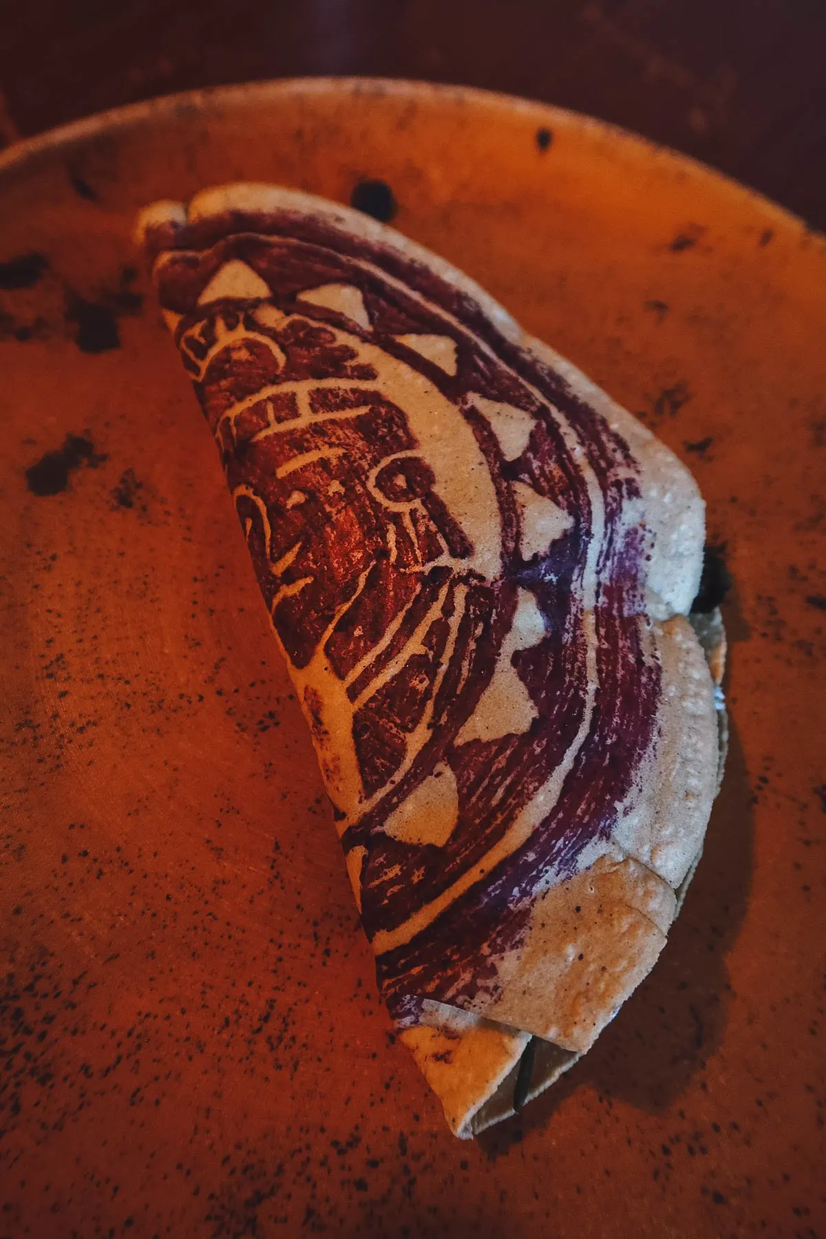 Taco ceremonial mazahua at Xokol in Guadalajara