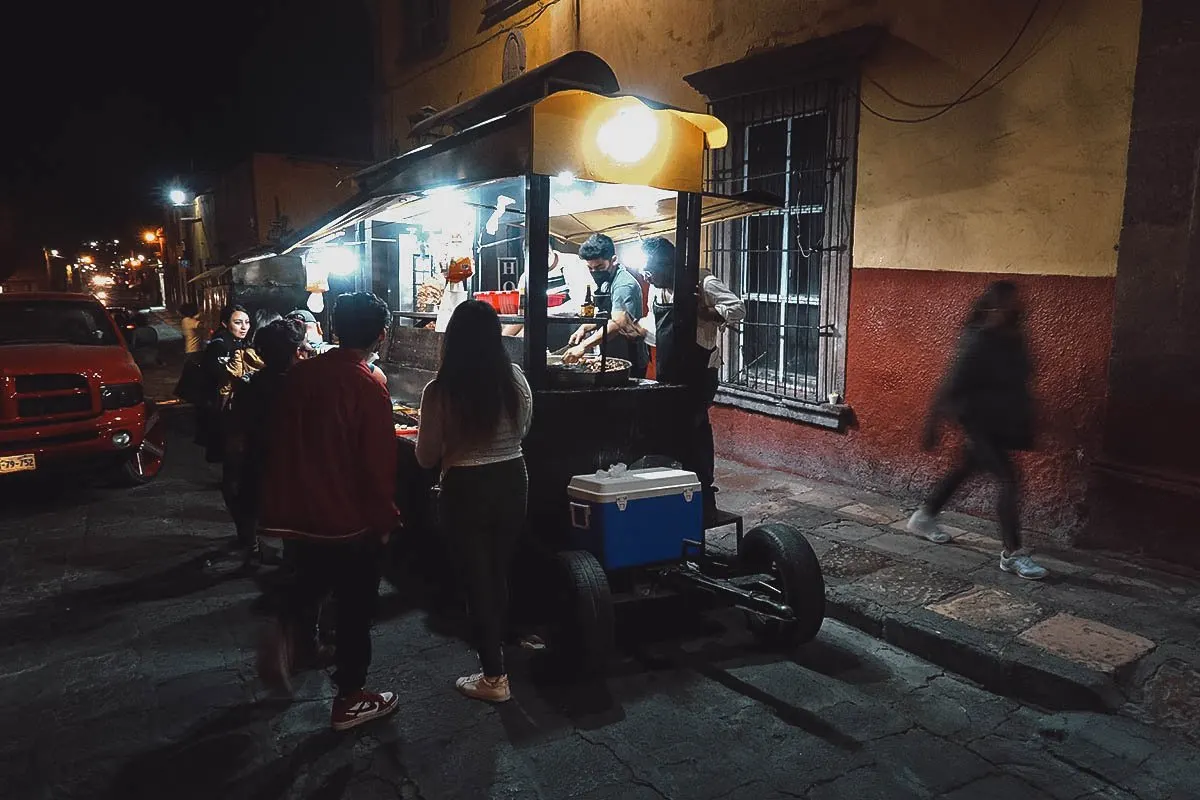 Customers at Andy's Taco Stand