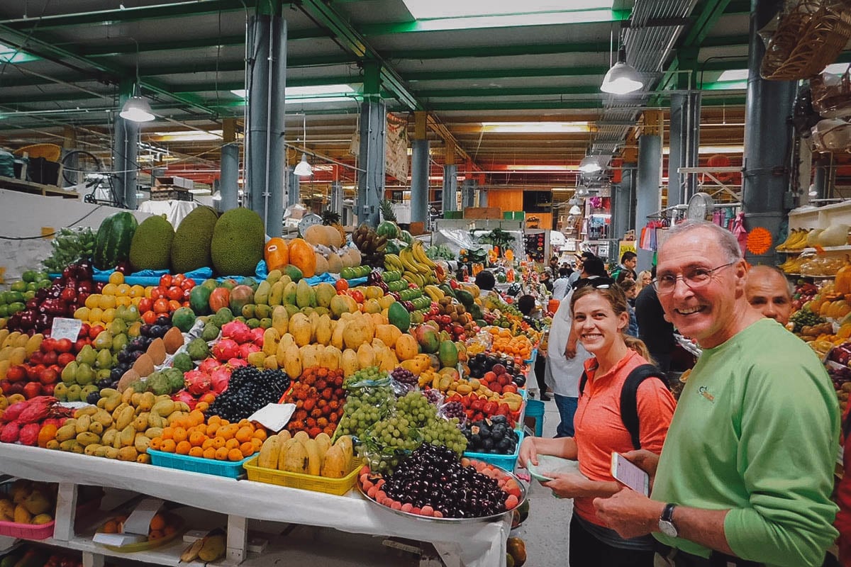 Food tour participants at La Merced Market inn Mexico City