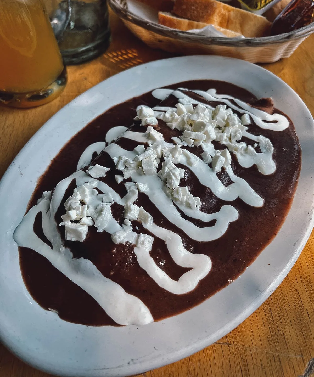 Huitlacoche crepe from a restaurant in Mexico City