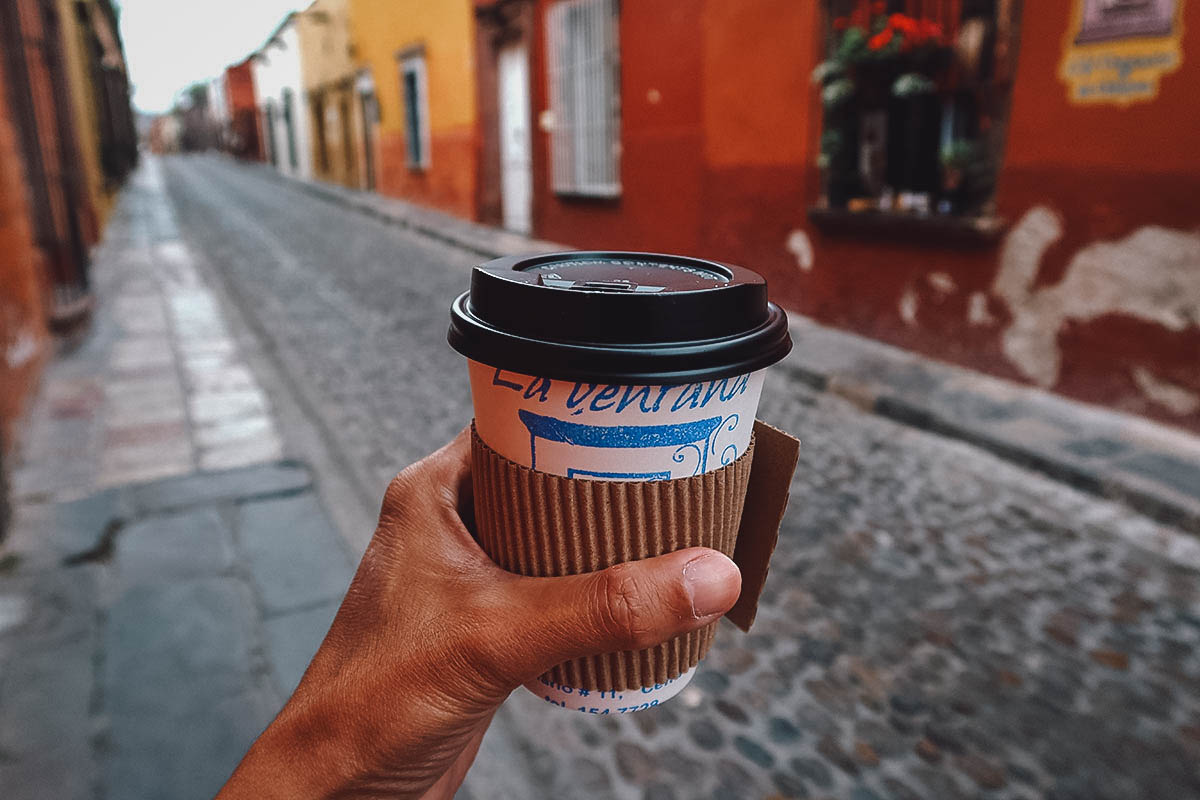 Takeaway cappuccino from La Ventana