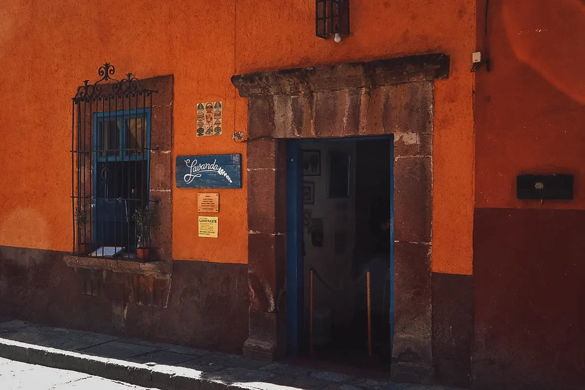 Entrance to Lavanda Cafe in San Miguel de Allende