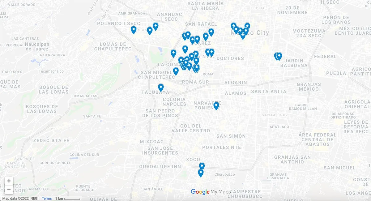 Mexico City food map