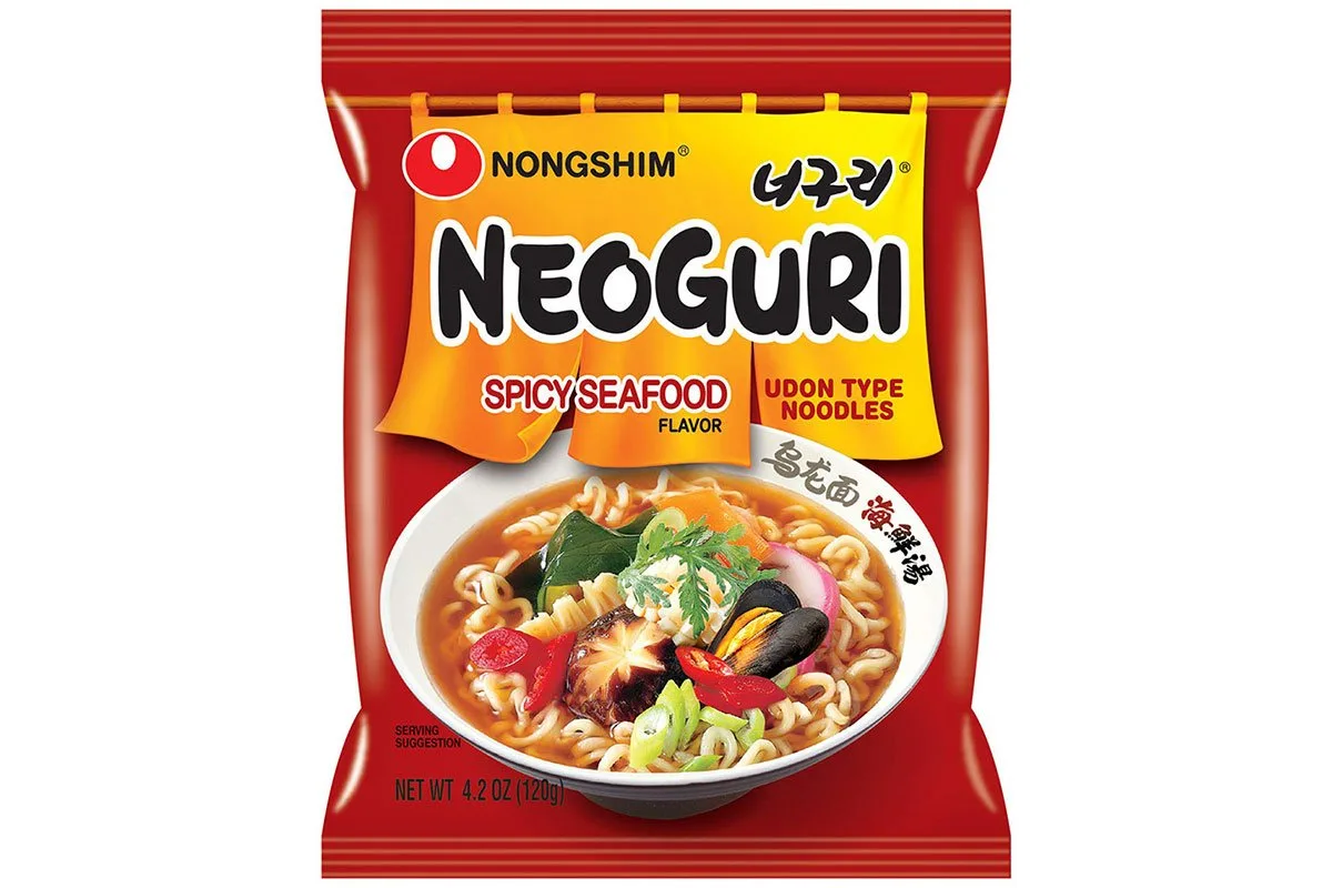 The Best Korean Instant Noodles Neoguri Spicy Seafood with Udon-Style Noodles