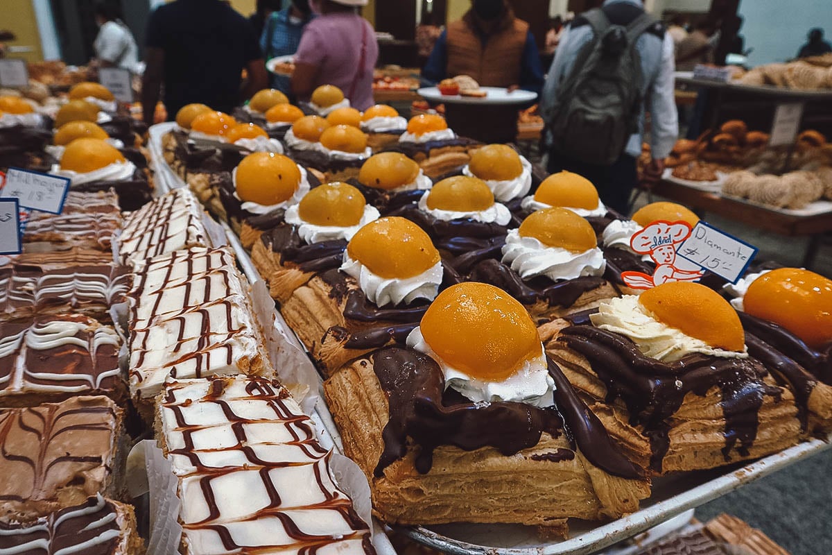 Fruit pastries at a bakery in Mexico City