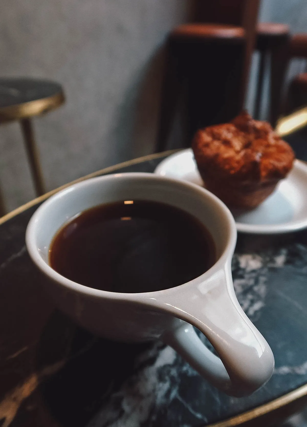 Coffee and kouign-amann from a cafe in Mexico City