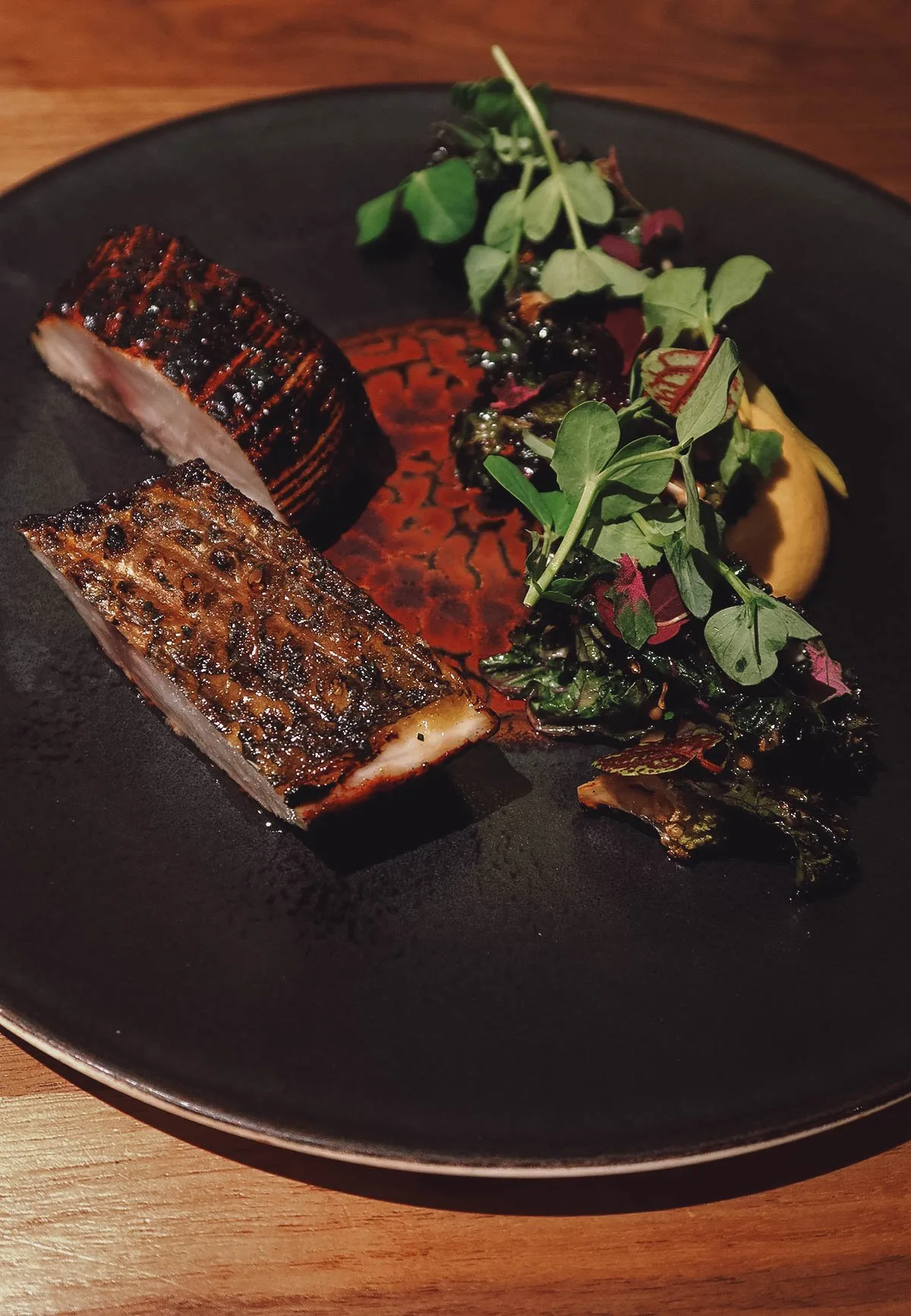 The Best Food in Mexico City Fish entree at Quintonil fine dining restaurant in Mexico City