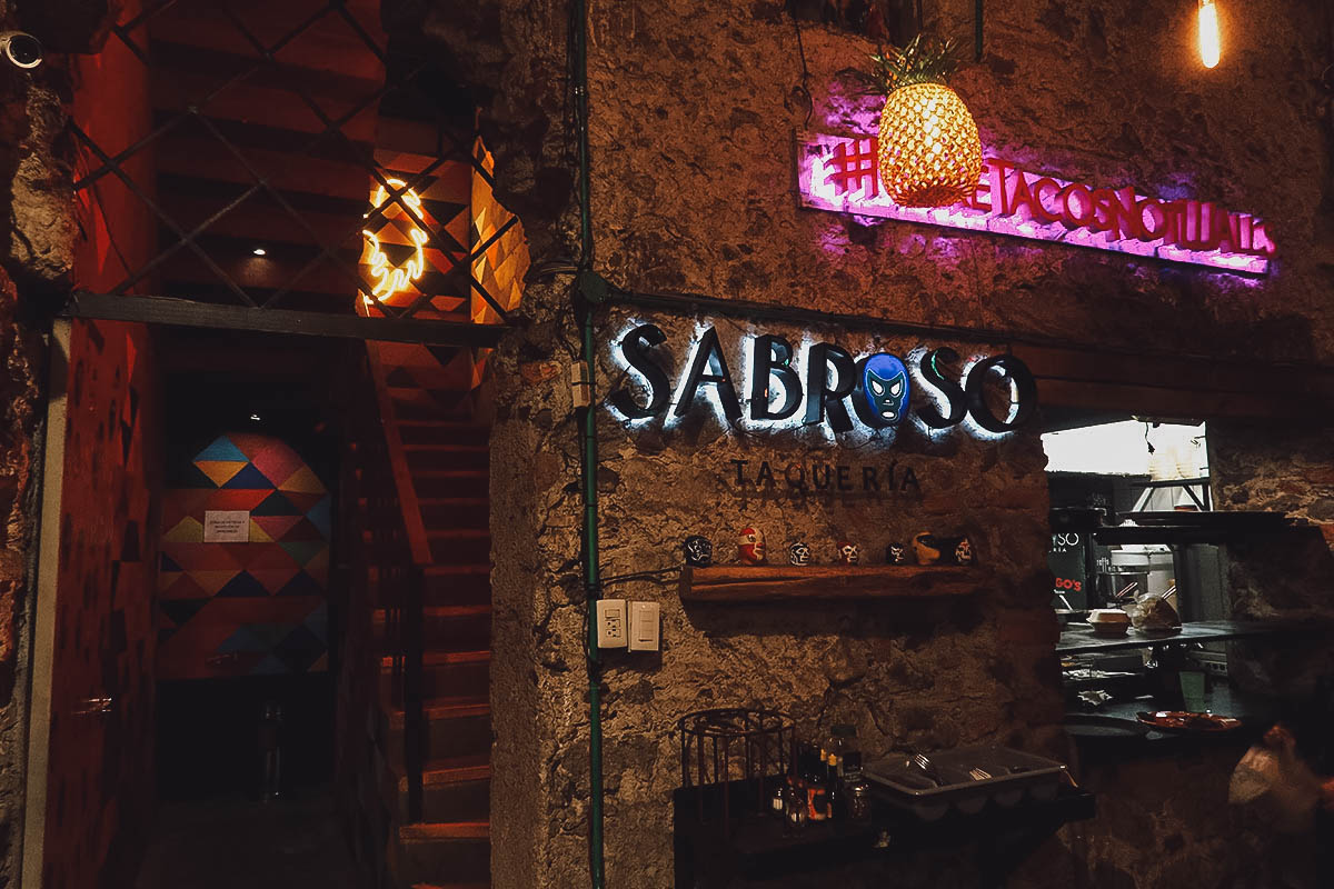 Sabroso Taqueria sign