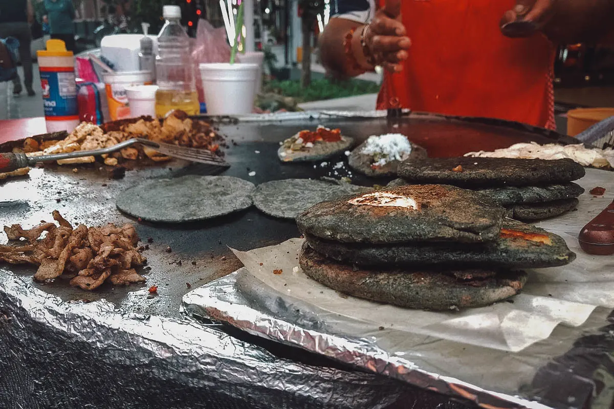 Tlacoyos from a street food vendor