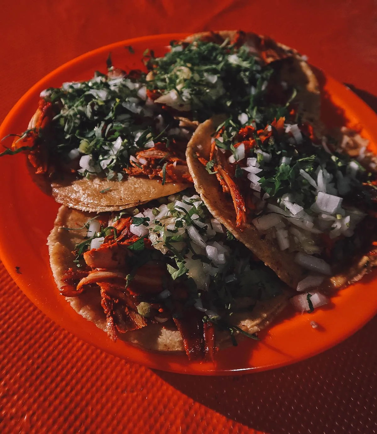 Plate of al pastor tacos