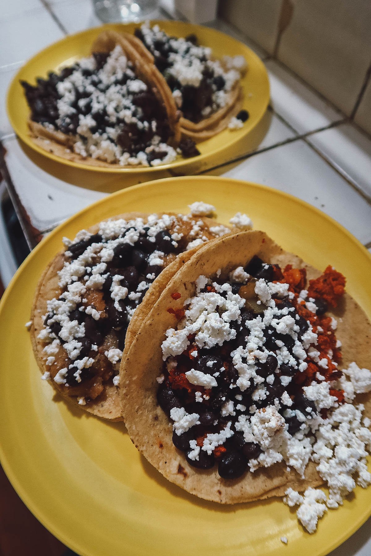 Tacos de guisado at a restaurant in Mexico City