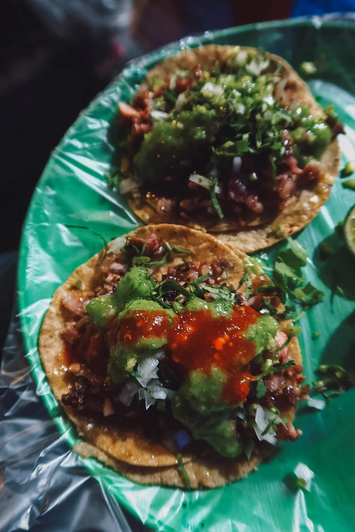Cabeza tacos at Los Juanes