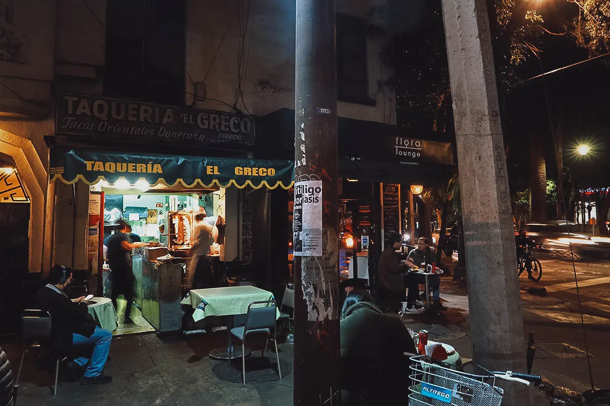 Taqueria El Greco al fresco dining area