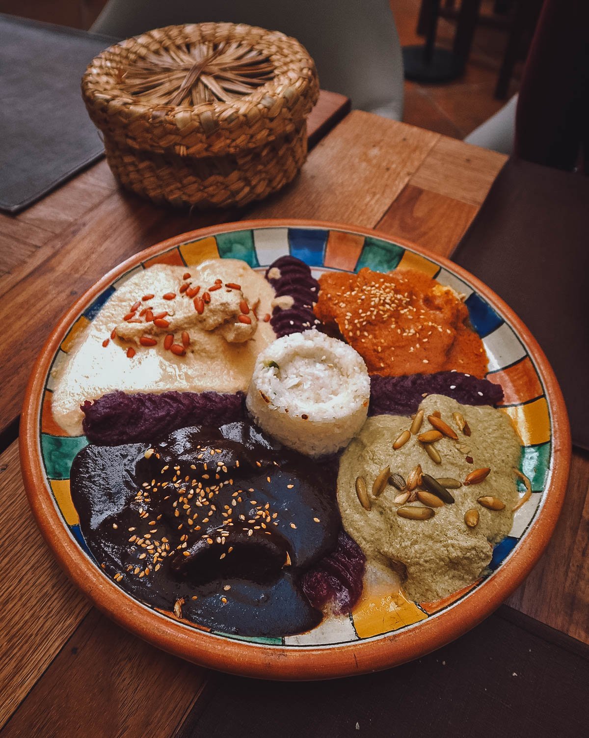 Mole degustation platter