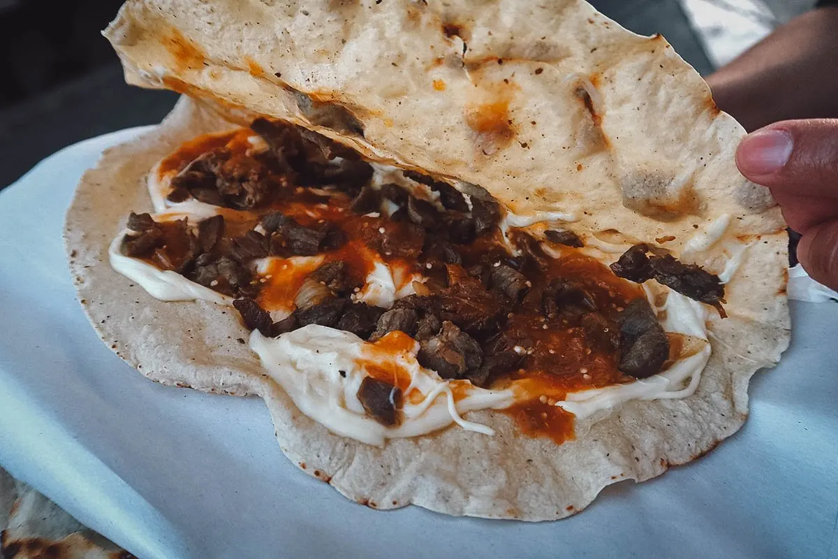 Quesadilla with mushrooms