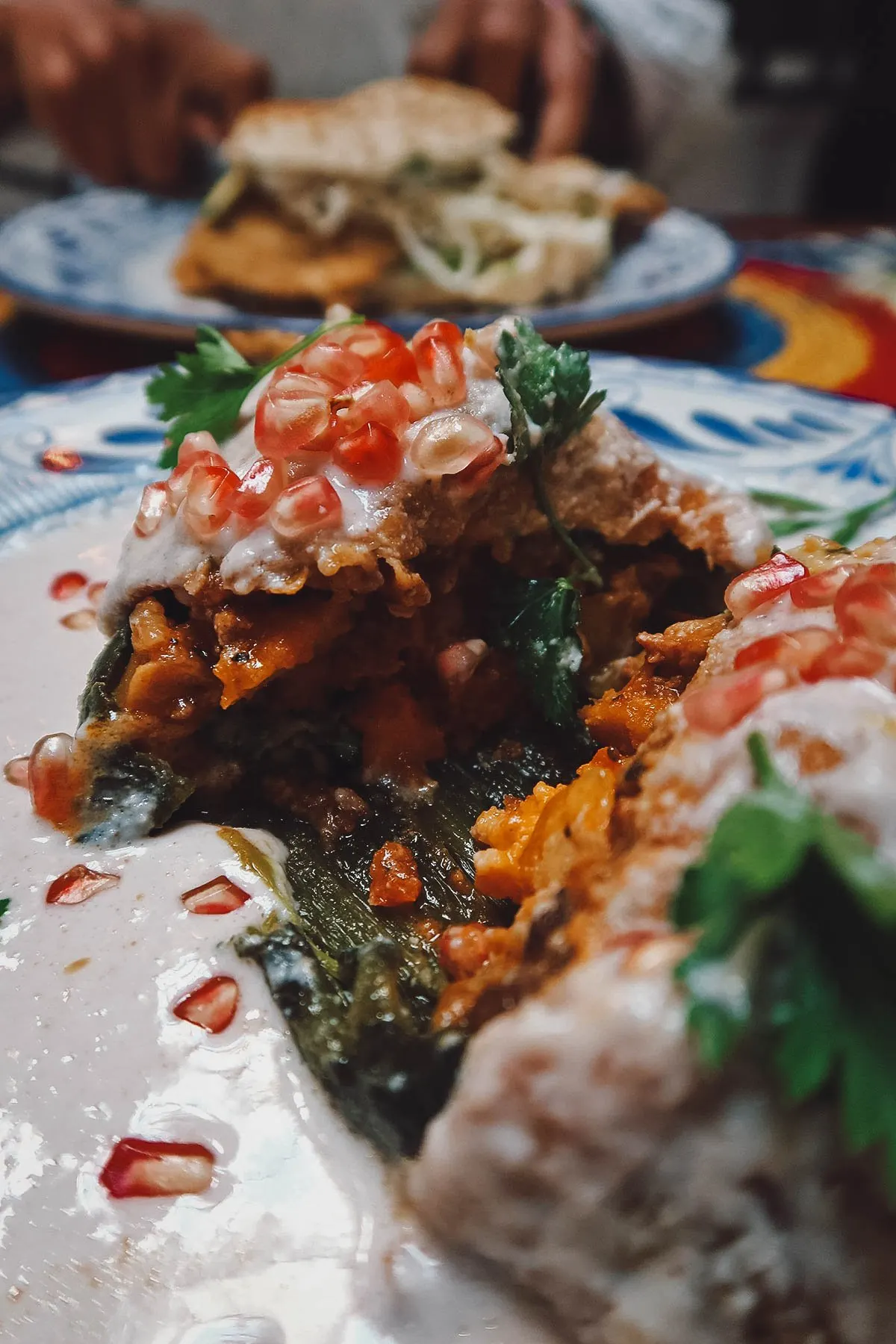 Inside the chile en nogada