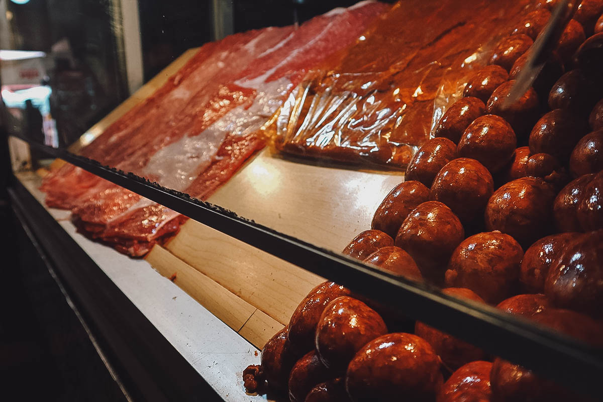 Tasajo, cecina, and chorizo