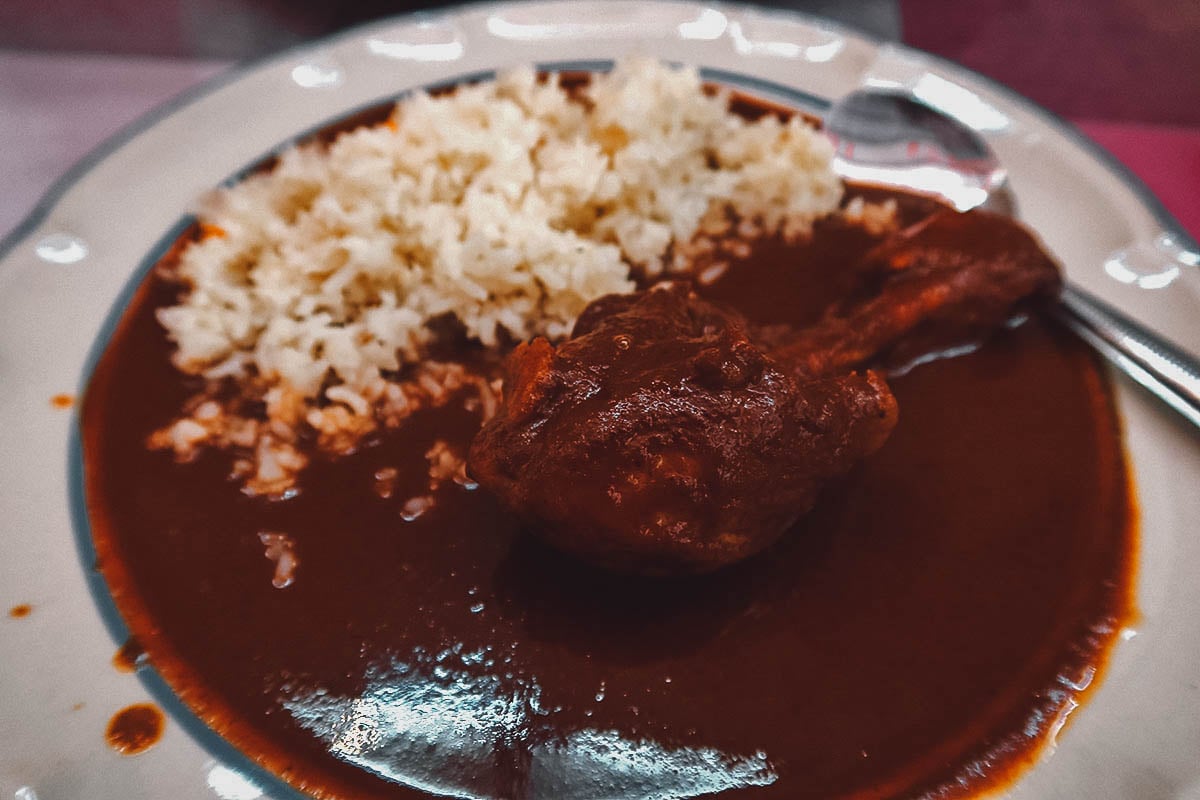 Mole coloradito at a fonda in Oaxaca