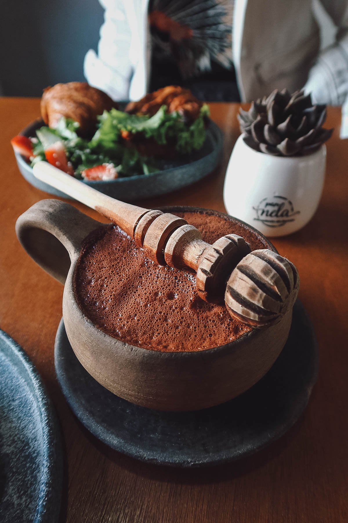 Oaxacan hot chocolate at Pannela restaurant in Oaxaca City