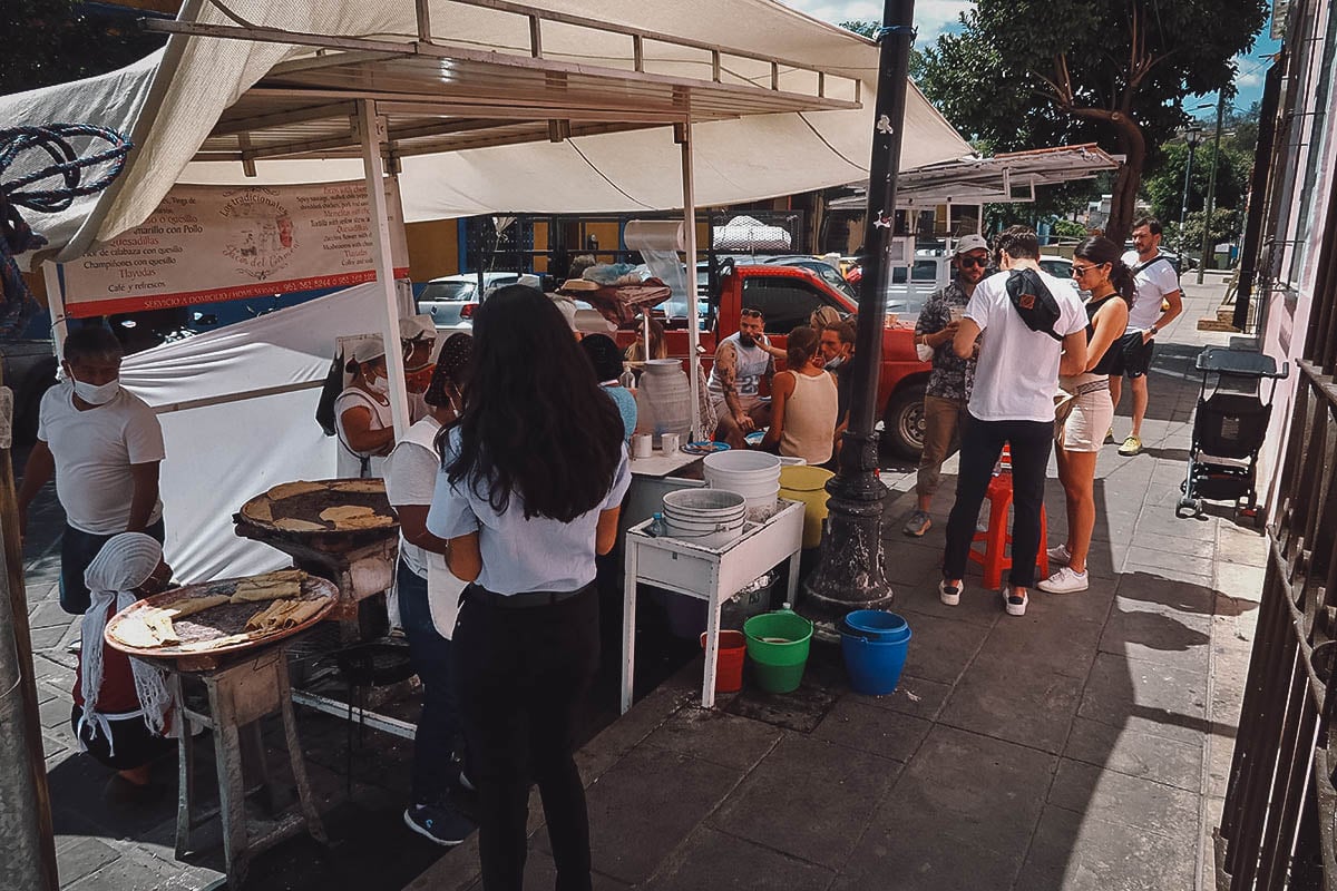 Tacos del Carmen street food stall in Oaxaca