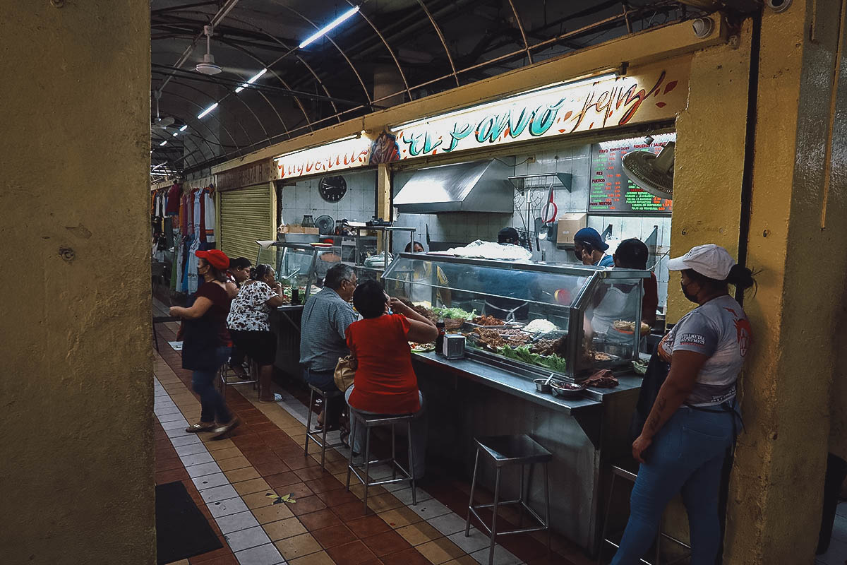 Taqueria El Pavo Feliz stall in Merida, Mexico