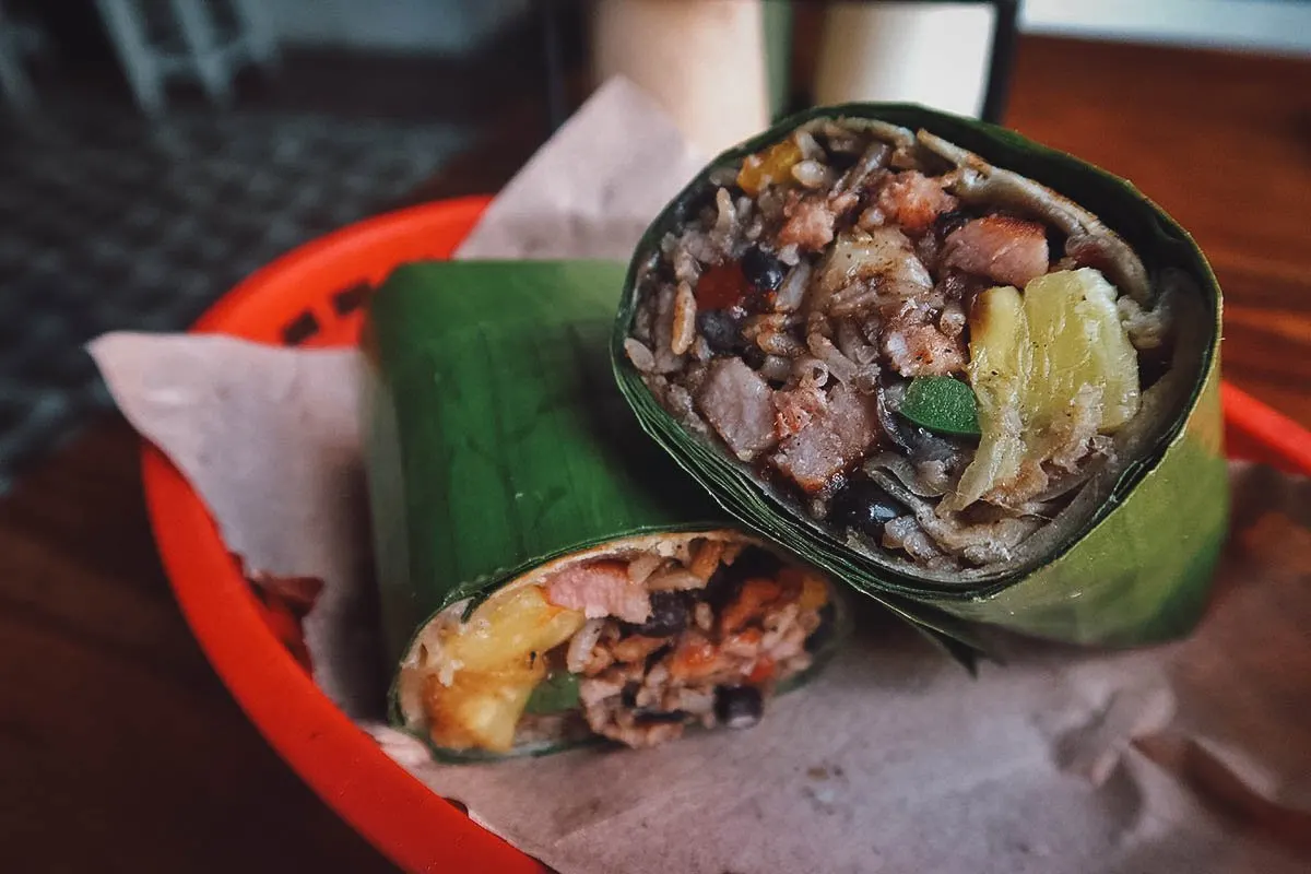 Burrito at a restaurant in Valladolid