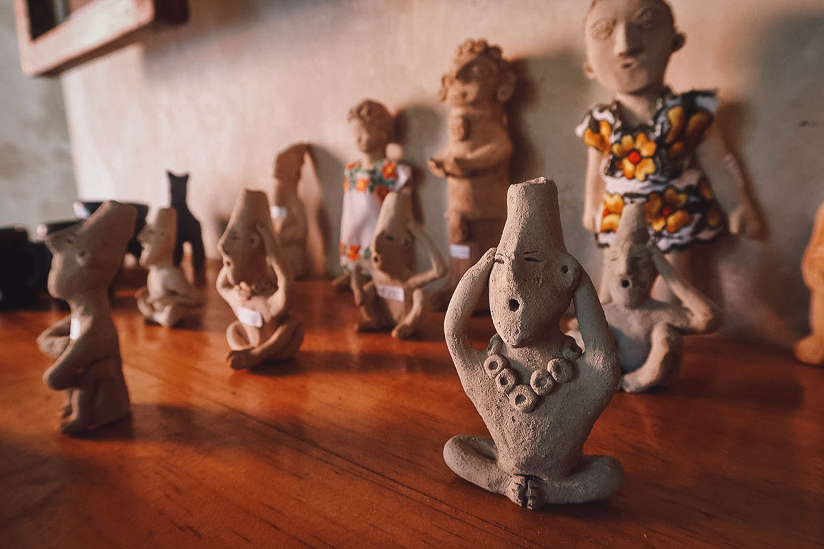 Ceramics on display at a restaurant in Valladolid