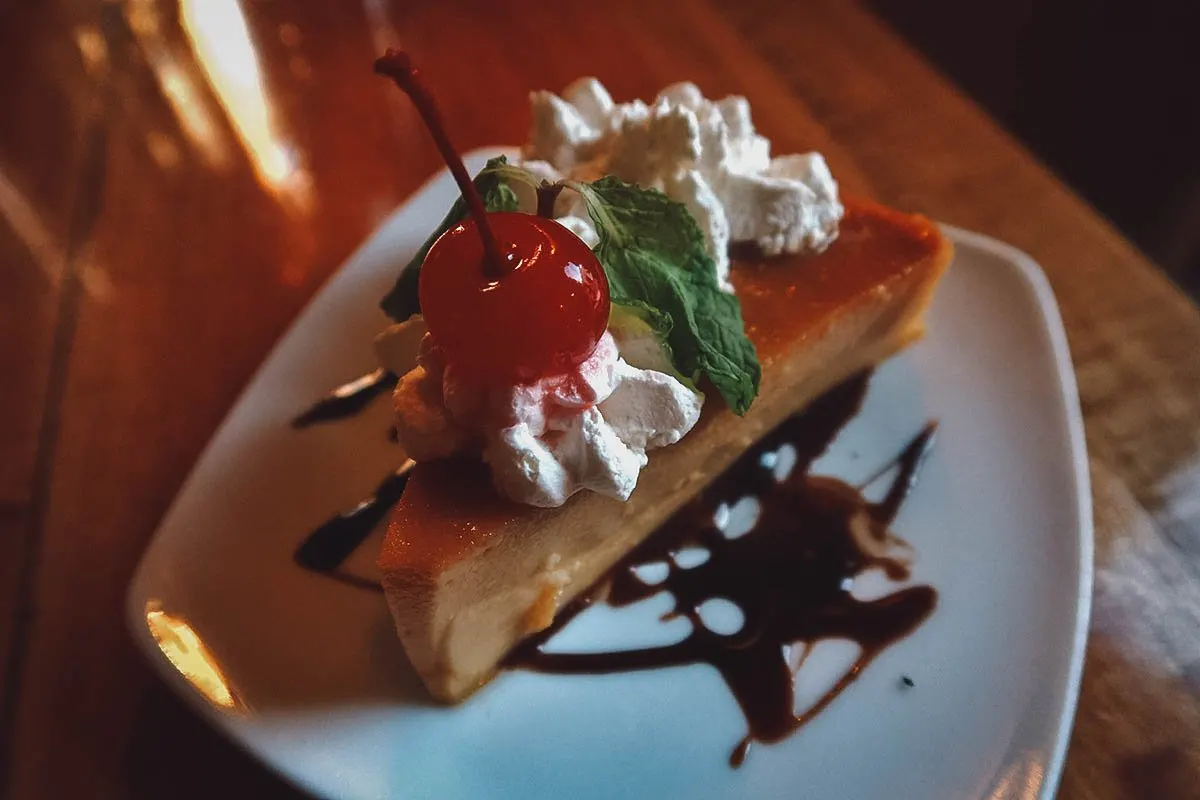 Flan napolitano at a restaurant in Valladolid