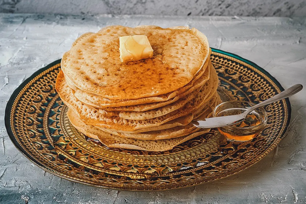 Emirati Food Stack of chebabs or Emirati pancakes